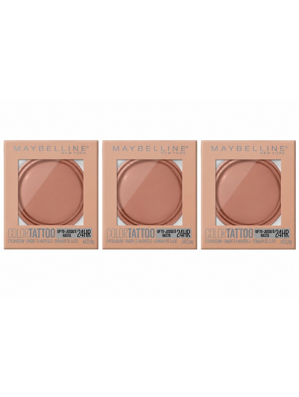 3 x Maybelline Color Tattoo up to 24HR Longwear Cream Eye Shadow, Urbanite